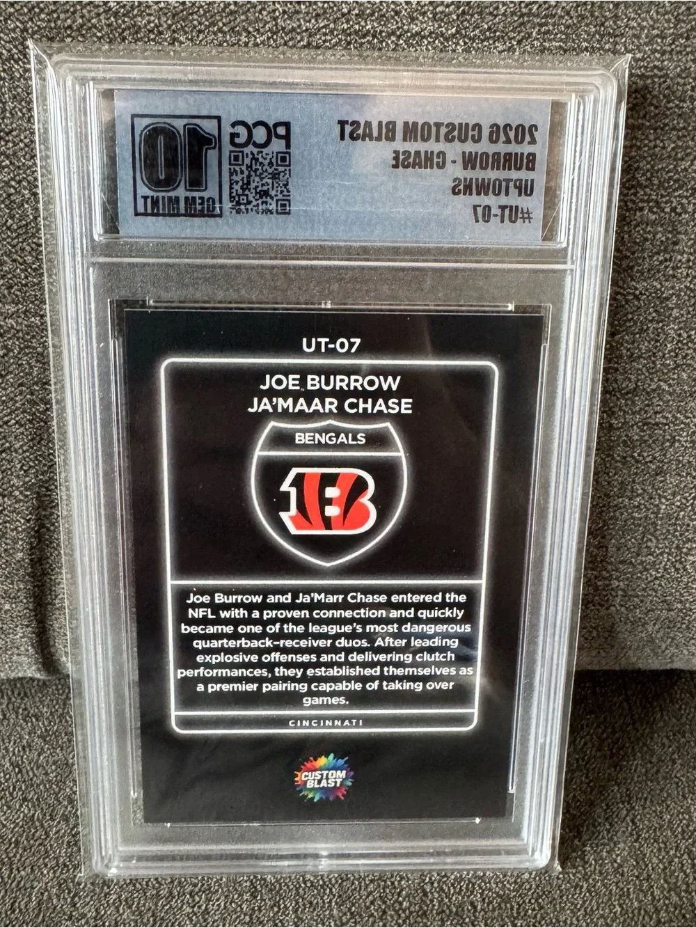 Joe Burrow & Ja'Marr Chase - 2026 Custom Blast Uptown #UT-07 PCG 10 Gem Mint